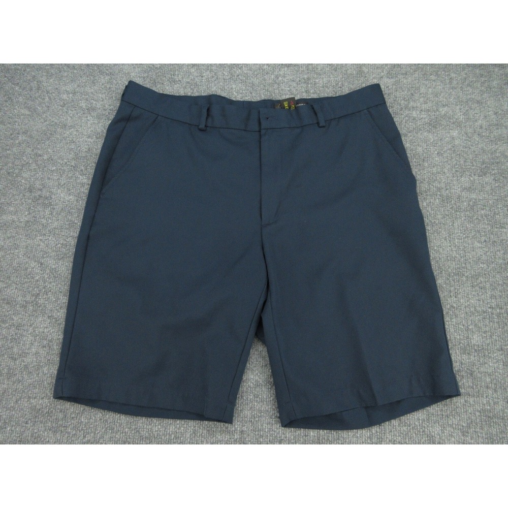 Greg Norman Mens Golf Shorts Regular Fit Navy Blue Performance Polyester Size 36